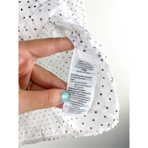 Madewell Mockneck Ruffle Top in Flocked Dot‎ Size S - Picture 7 of 14